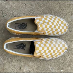 Checkerboard classic slip on vans